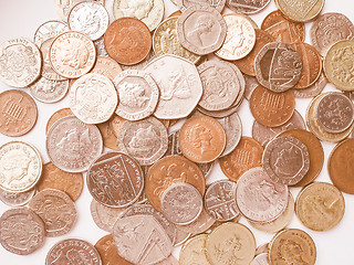 Image showing  Pound coins vintage