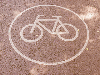 Image showing  Bike lane sign vintage