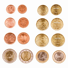 Image showing  Euro coins vintage