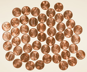 Image showing  Dollar coins 1 cent wheat penny vintage