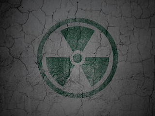 Image showing Science concept: Radiation on grunge wall background
