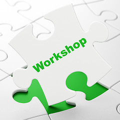 Image showing Learning concept: Workshop on puzzle background