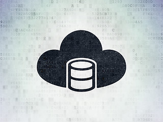 Image showing Cloud networking concept: Database With Cloud on Digital Paper background