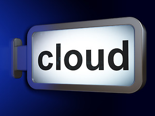 Image showing Cloud networking concept: Cloud on billboard background