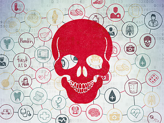Image showing Healthcare concept: Scull on Digital Paper background