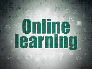 Image showing Studying concept: Online Learning on Digital Paper background