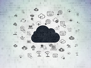 Image showing Cloud networking concept: Cloud on Digital Paper background