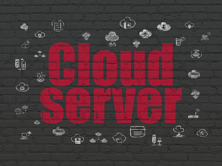 Image showing Cloud networking concept: Cloud Server on wall background