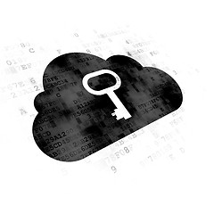 Image showing Cloud computing concept: Cloud With Key on Digital background