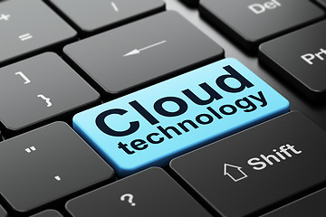 Image showing Cloud networking concept: Cloud Technology on computer keyboard background