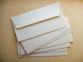 Image showing Letter envelope on wood table