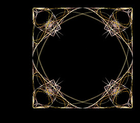 Image showing Fractal images : beautiful pattern frame on black background.