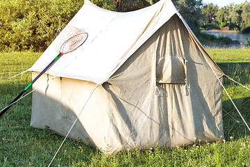 Image showing The tent from a canvas for fishing and tourism. Legacy sample.