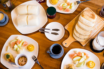 Image showing Top view of the home breakfast