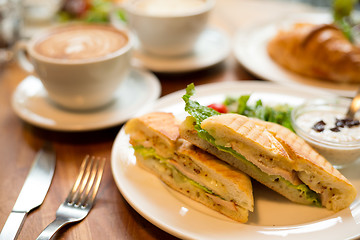 Image showing Morning breakfast in coffee shop