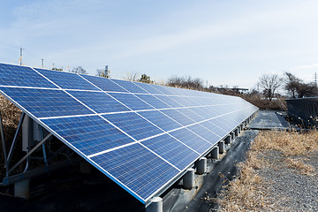 Image showing Solar panel in country side for generator electricity