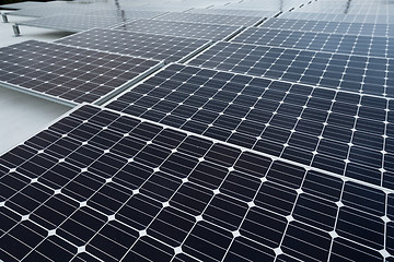 Image showing Field of Photovoltaic Solar Panels For Renewable Electrical Ener