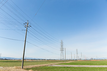 Image showing Power Tower in countryside