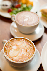 Image showing Breakfast with salad and coffee