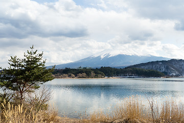 Image showing Lake kawaguchi with mt. Fuji