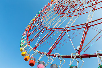 Image showing Ferris wheel in carnival with blue sky