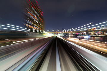 Image showing Motion blur of a city and tunnel 