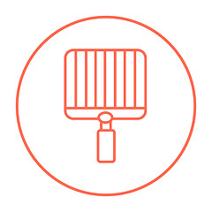 Image showing Empty barbecue grill grate line icon.