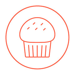 Image showing Cupcake line icon.