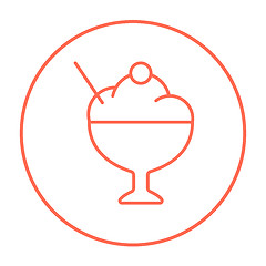 Image showing Cup of ice cream line icon.