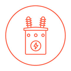 Image showing High voltage transformer line icon.