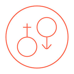 Image showing Male and female symbol line icon.