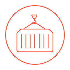 Image showing Cargo container line icon.