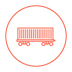 Image showing Cargo wagon line icon.