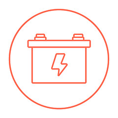 Image showing Car battery line icon.