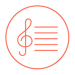 Image showing Treble clef line icon.