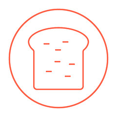 Image showing Single slice of bread line icon.