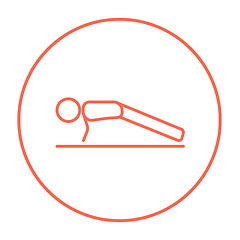 Image showing Man making push ups line icon.