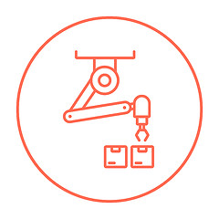 Image showing Robotic packaging line icon.