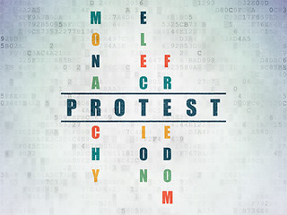 Image showing Politics concept: Protest in Crossword Puzzle