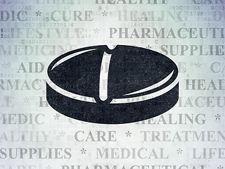 Image showing Health concept: Pill on Digital Paper background