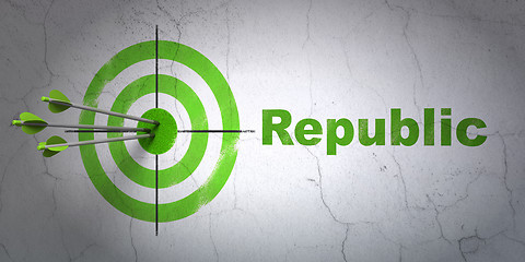 Image showing Politics concept: target and Republic on wall background