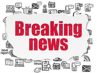 Image showing News concept: Breaking News on Torn Paper background