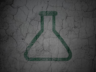 Image showing Science concept: Flask on grunge wall background