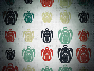 Image showing Learning concept: Backpack icons on Digital Paper background