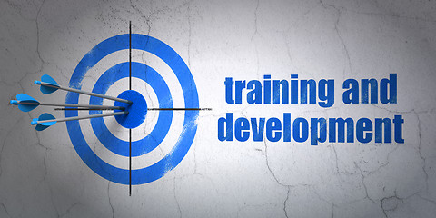 Image showing Studying concept: target and Training and Development on wall background