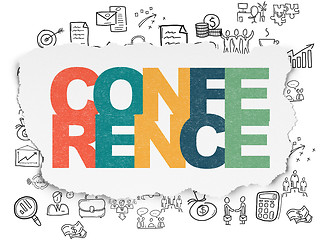 Image showing Finance concept: Conference on Torn Paper background