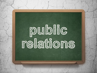 Image showing Advertising concept: Public Relations on chalkboard background