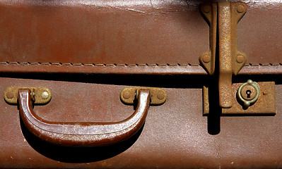 Image showing Old leather suitcase
