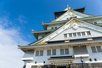 Image showing Osaka Castle with blue sky