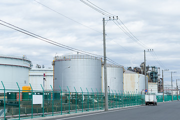 Image showing Fuel Storage Tank in industrial city